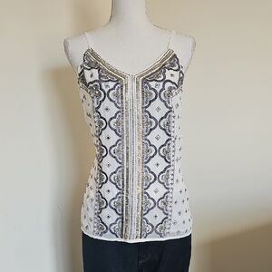 Elegant White and Silver Women's Top
